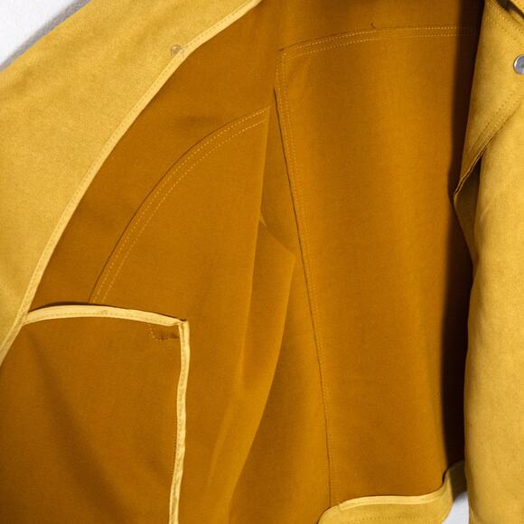 Philosophy Faux Suede Moto Jacket Mustard Yellow Large Modern Classic - Picture 5 of 8